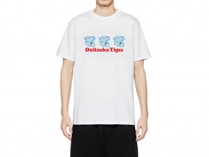 Onitsuka Tiger Graphic Tee Kleidung Damen Weiß | BD4168205