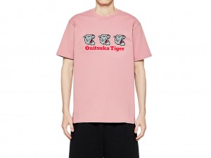 Onitsuka Tiger Graphic Tee Kleidung Damen Hellrosa | OD2831956