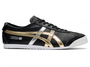 Onitsuka Tiger Mexico 66 Schuhe Damen Schwarz Gold | EM1306724