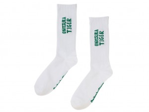 Onitsuka Tiger Middle Socks Accessoires Damen Weiß Grün | SI8407619