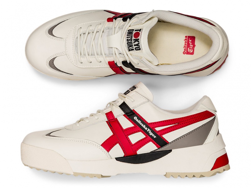 Onitsuka Tiger Delegation Ex Schuhe Damen Weiß Rot | RX2674519