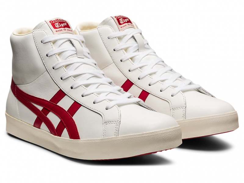 Onitsuka Tiger Fabre Hi Nm Schuhe Damen Weiß Rot | VF9025871