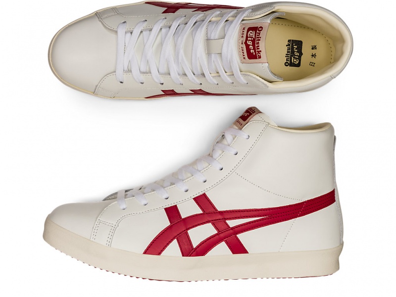 Onitsuka Tiger Fabre Hi Nm Schuhe Damen Weiß Rot | VF9025871