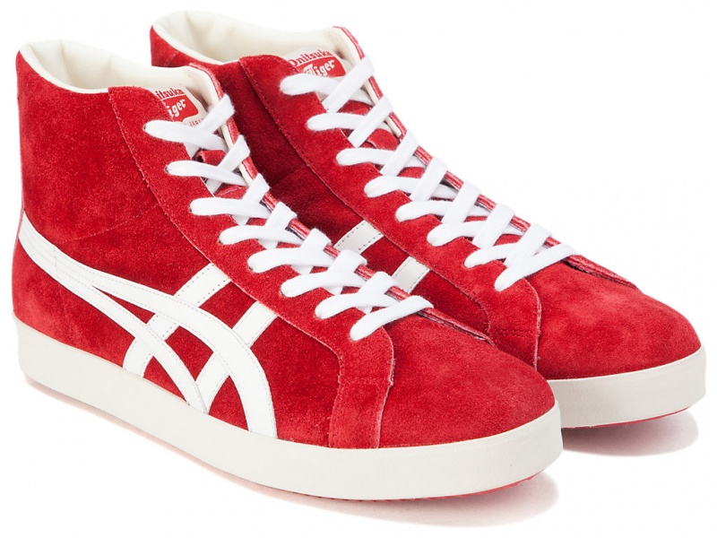 Onitsuka Tiger Fabre Hi Nm Schuhe Damen Rot Weiß | ZK4830752