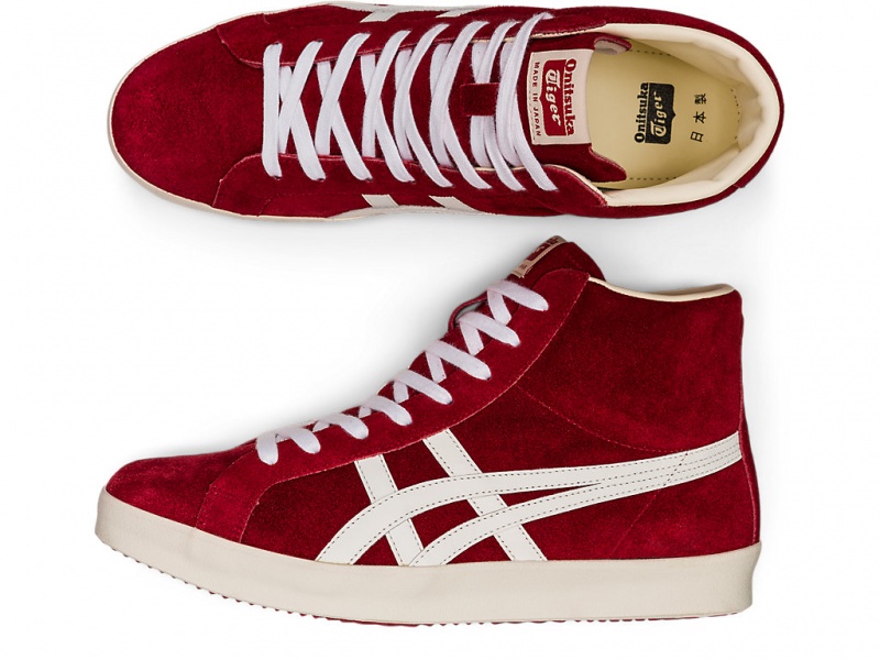 Onitsuka Tiger Fabre Hi Nm Schuhe Damen Rot Weiß | ZK4830752