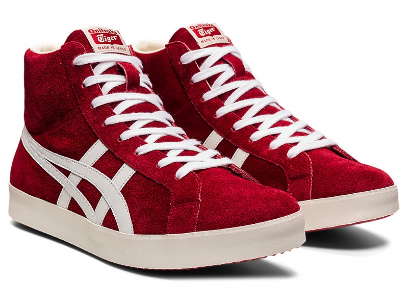 Onitsuka Tiger Fabre Hi Nm Schuhe Damen Rot Weiß | ZK4830752