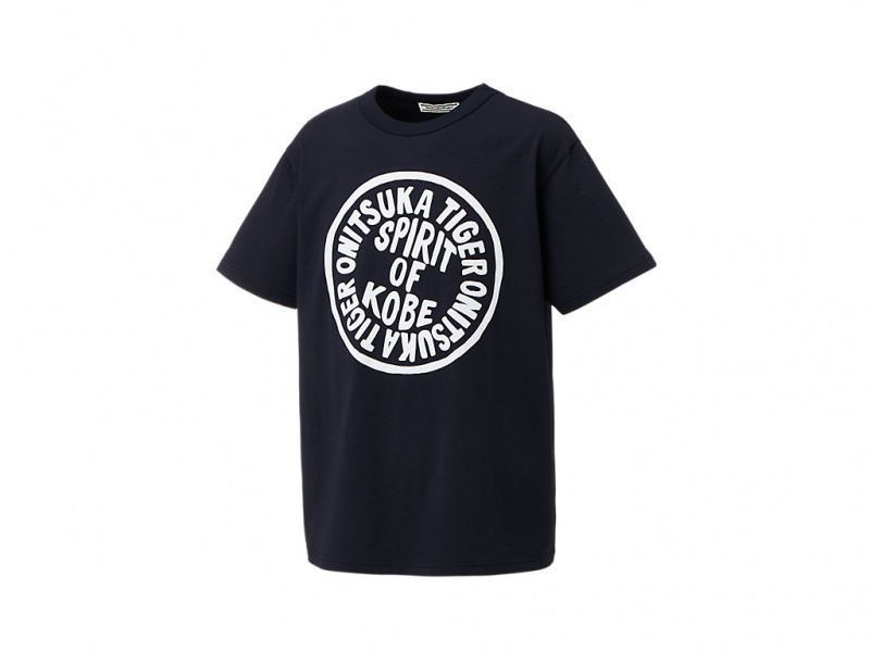 Onitsuka Tiger Graphic Tee Kleidung Damen Navy | HF3162078