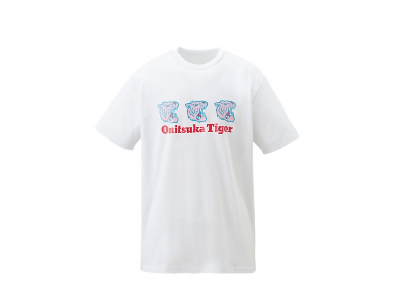 Onitsuka Tiger Graphic Tee Kleidung Damen Weiß | BD4168205