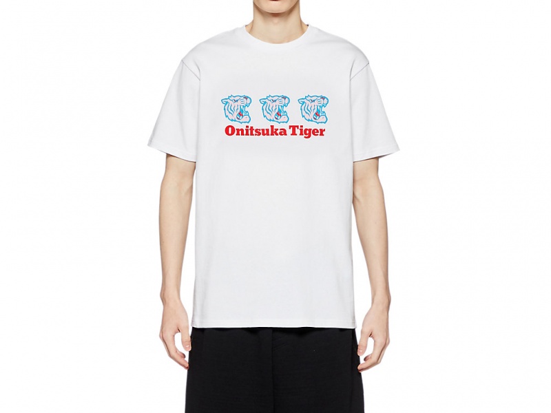 Onitsuka Tiger Graphic Tee Kleidung Damen Weiß | BD4168205