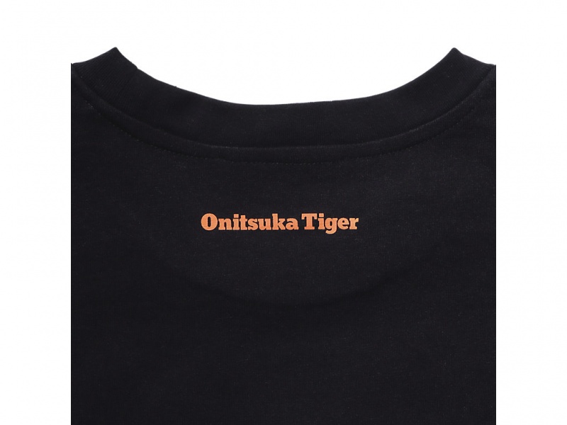 Onitsuka Tiger Graphic Tee Kleidung Damen Schwarz Orange | DM1370869