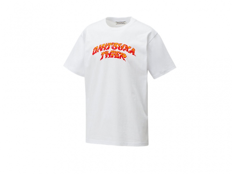 Onitsuka Tiger Graphic Tee Kleidung Damen Weiß | IL9728315