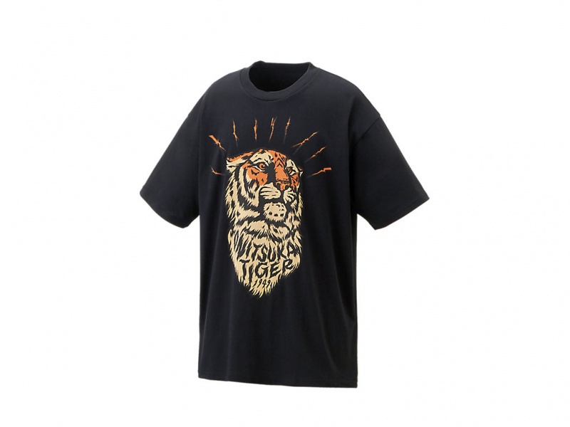 Onitsuka Tiger Graphic Tee Kleidung Damen Schwarz | ZA2938705