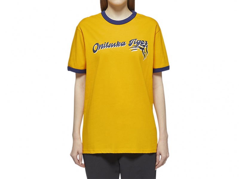 Onitsuka Tiger Graphic Tee Kleidung Damen Gelb | TM7324981