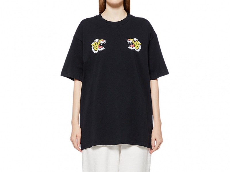 Onitsuka Tiger Graphic Tee Kleidung Damen Schwarz | PT2681397