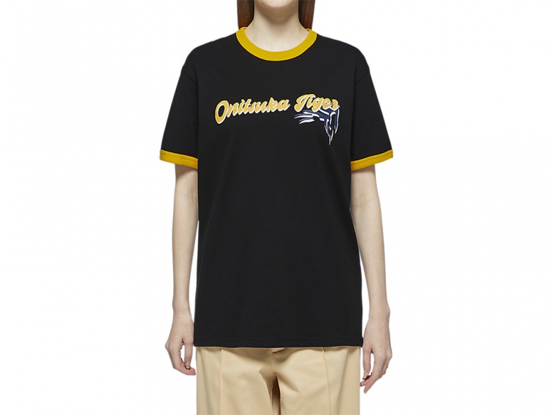 Onitsuka Tiger Graphic Tee Kleidung Damen Schwarz | SE4180723