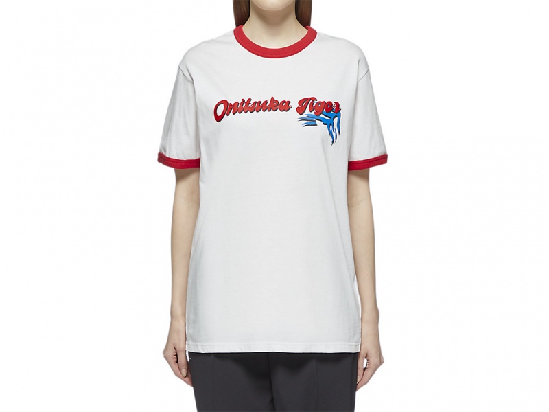 Onitsuka Tiger Graphic Tee Kleidung Damen Weiß | FY7358609