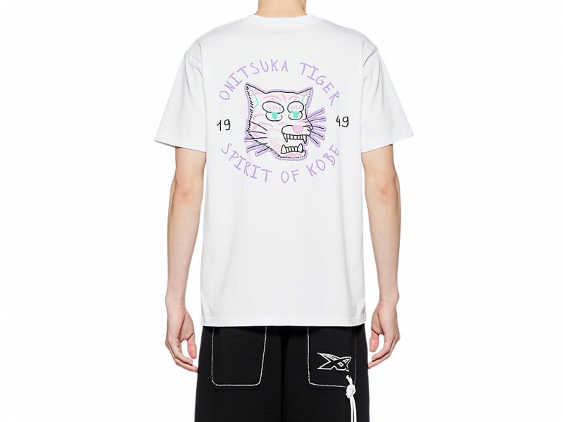 Onitsuka Tiger Graphic Tee Kleidung Damen Weiß | FZ7460319