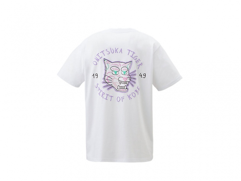 Onitsuka Tiger Graphic Tee Kleidung Damen Weiß | FZ7460319