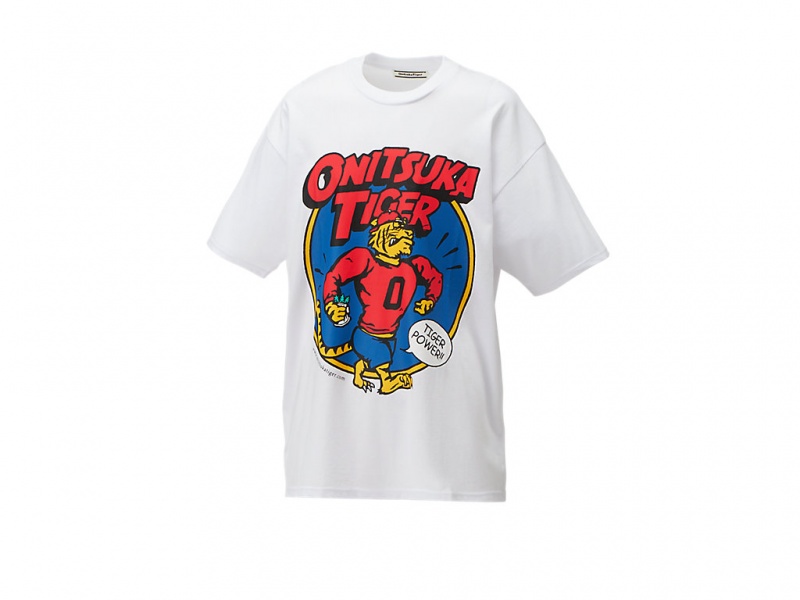 Onitsuka Tiger Graphic Tee Kleidung Damen Weiß | KU7254603