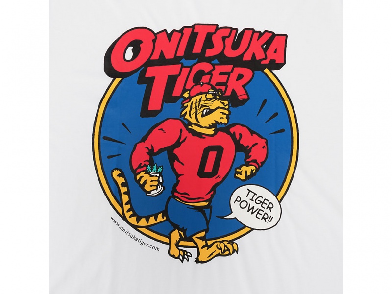 Onitsuka Tiger Graphic Tee Kleidung Damen Weiß | KU7254603