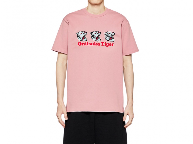 Onitsuka Tiger Graphic Tee Kleidung Herren Hellrosa | KX8356940