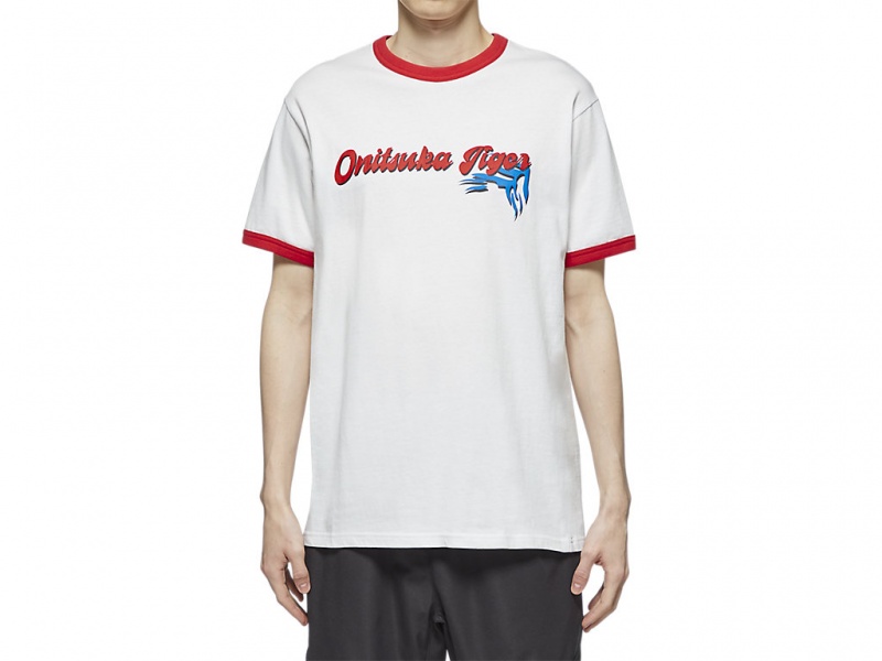 Onitsuka Tiger Graphic Tee Kleidung Herren Weiß | YZ3281457