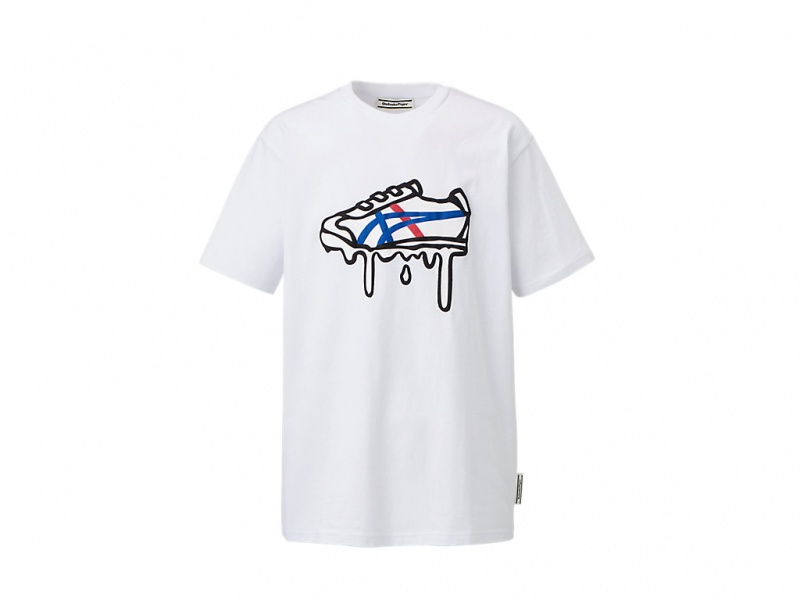 Onitsuka Tiger Graphic Tee Kleidung Herren Weiß | IU9248150