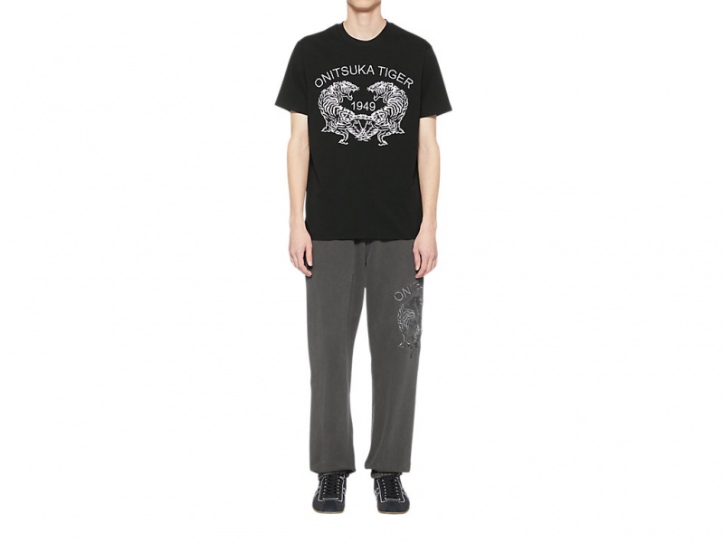 Onitsuka Tiger Graphic Tee Kleidung Herren Schwarz | FL3254908