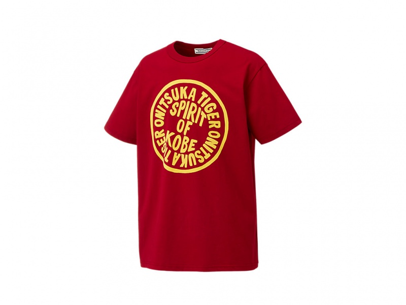 Onitsuka Tiger Graphic Tee Kleidung Herren Rot | YR9275863