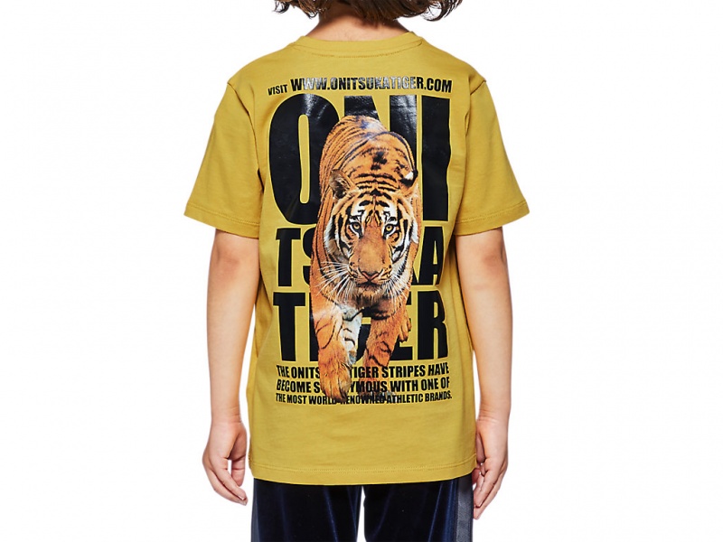 Onitsuka Tiger Graphic Tee Oberteile Kinder Gelb | MX0731652