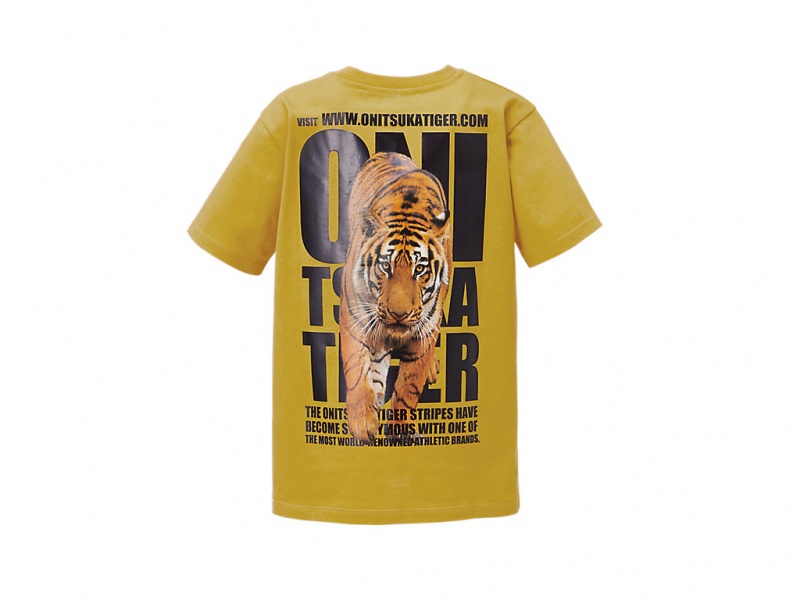 Onitsuka Tiger Graphic Tee Oberteile Kinder Gelb | MX0731652