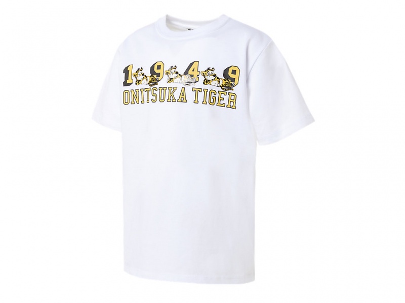 Onitsuka Tiger Graphic Tee Oberteile Kinder Weiß | NA5402971