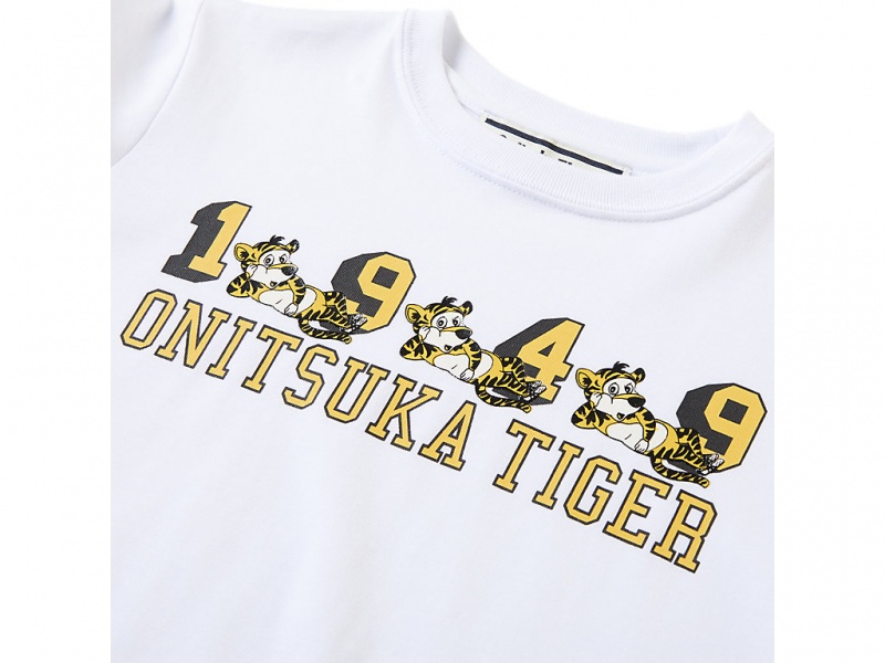 Onitsuka Tiger Graphic Tee Oberteile Kinder Weiß | NA5402971