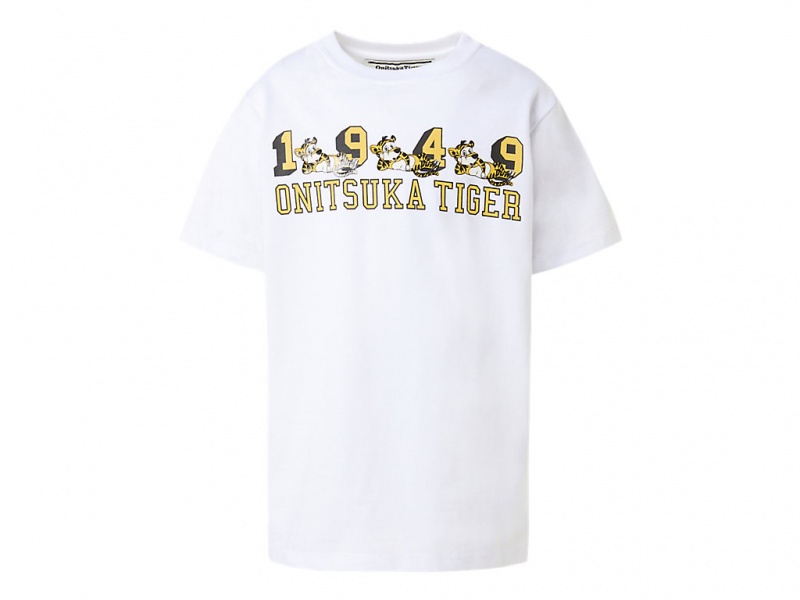 Onitsuka Tiger Graphic Tee Oberteile Kinder Weiß | NA5402971