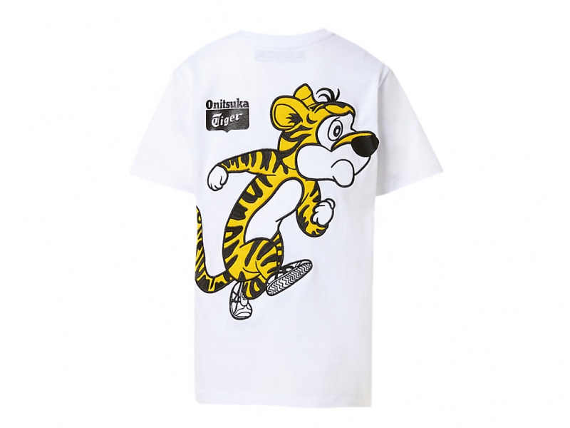 Onitsuka Tiger Graphic Tee Oberteile Kinder Weiß | OC2704683