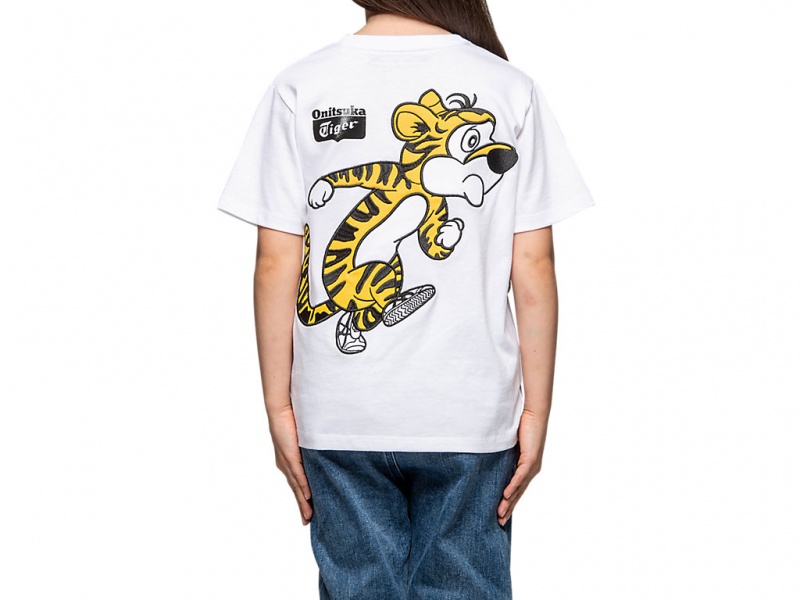 Onitsuka Tiger Graphic Tee Oberteile Kinder Weiß | OC2704683