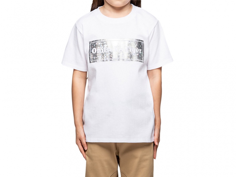 Onitsuka Tiger Graphic Tee Oberteile Kinder Weiß | QV1093762