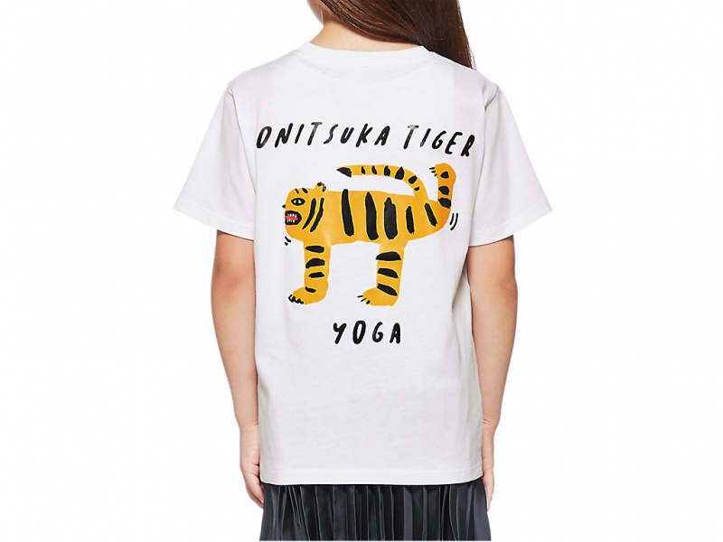 Onitsuka Tiger Graphic Tee Oberteile Kinder Weiß | FS8596340