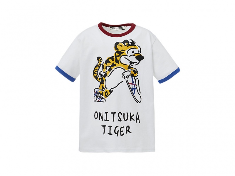 Onitsuka Tiger Graphic Tee Oberteile Kinder Weiß | DW1027594