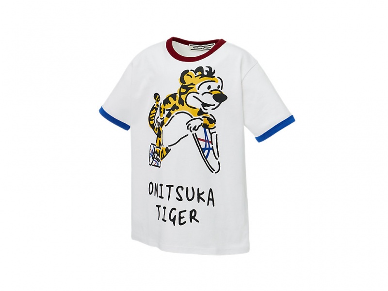 Onitsuka Tiger Graphic Tee Oberteile Kinder Weiß | DW1027594