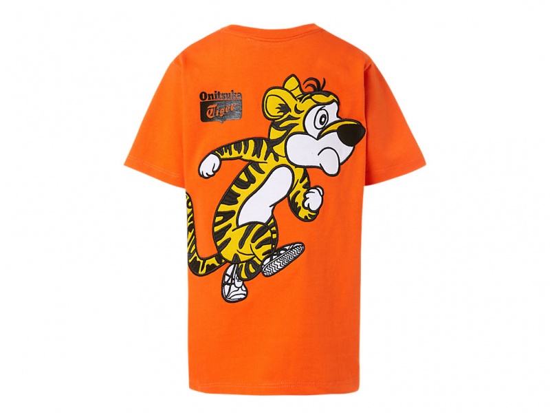 Onitsuka Tiger Graphic Tee Oberteile Kinder Habanero | HU3978450