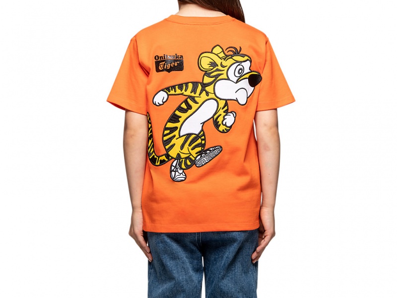 Onitsuka Tiger Graphic Tee Oberteile Kinder Habanero | HU3978450