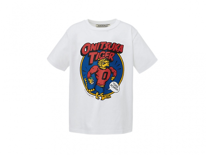 Onitsuka Tiger Graphic Tee Oberteile Kinder Weiß | RW0183594