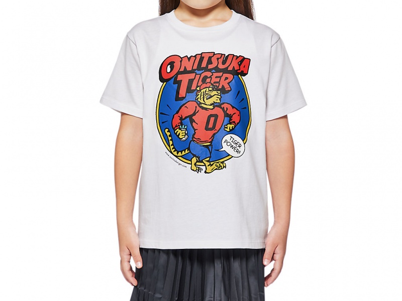 Onitsuka Tiger Graphic Tee Oberteile Kinder Weiß | RW0183594