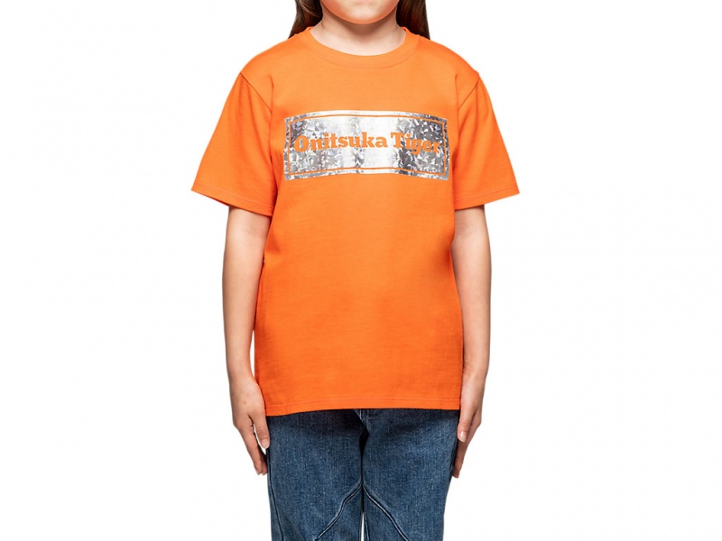 Onitsuka Tiger Graphic Tee Oberteile Kinder Habanero | JN7204365