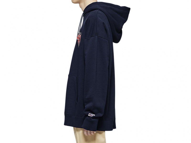 Onitsuka Tiger Hoodie Top Kleidung Damen Dunkelnavy | NA8670549