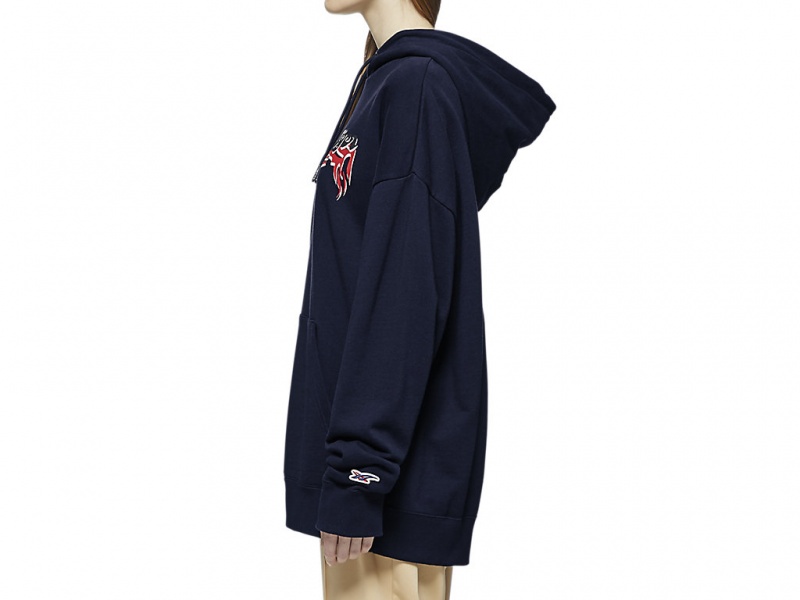 Onitsuka Tiger Hoodie Top Kleidung Damen Dunkelnavy | NA8670549