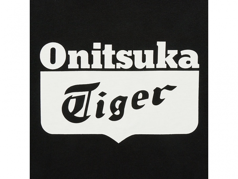 Onitsuka Tiger Logo Tee Kleidung Damen Schwarz Weiß | XO2501634