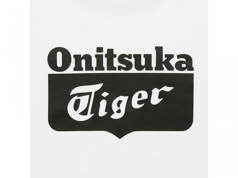 Onitsuka Tiger Logo Tee Kleidung Damen Weiß Schwarz | JL3780241