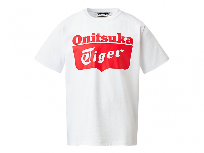 Onitsuka Tiger Logo Tee Oberteile Kinder Weiß Rot | OG2468910